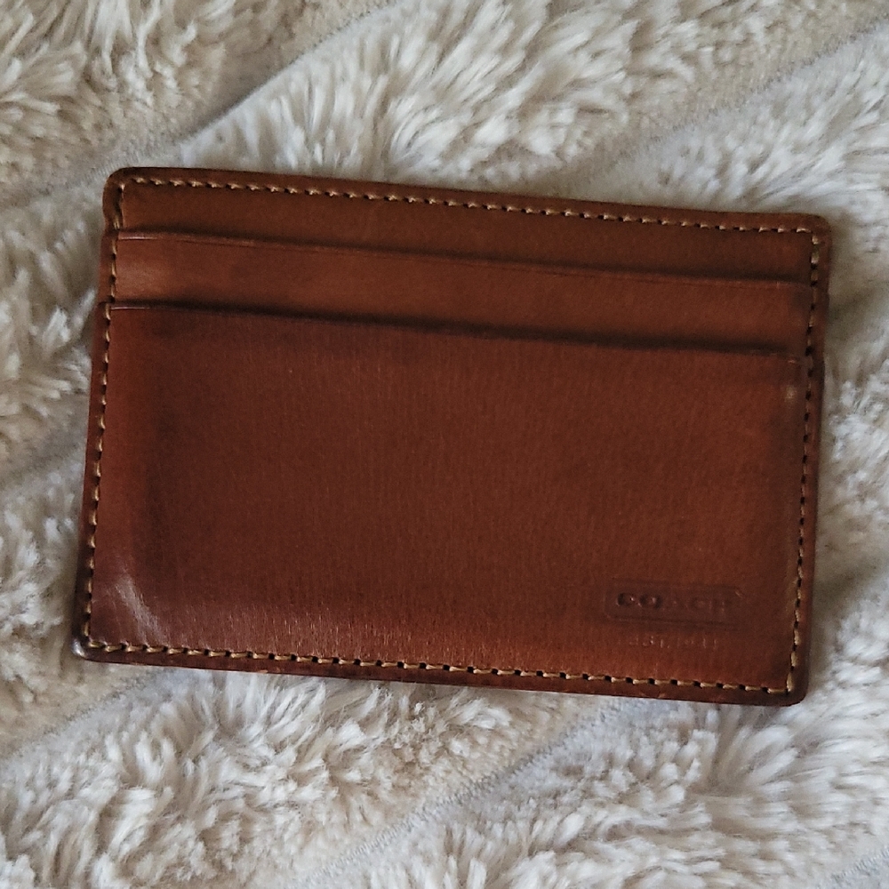 Coach Tan Leather Card Holder